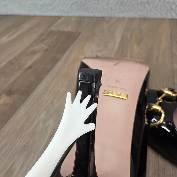 Gucci Black Patent Leather Horsebit Pumps Heels Women's Size 38 US 8 - Picture 12 of 14